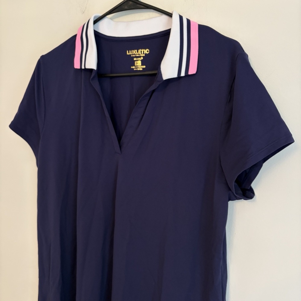 Lilly Pulitzer Luxletic XL Meryl Polo Dress Navy Athletic Tennis Golf Luxury - Picture 2 of 5